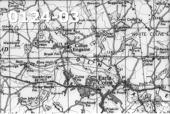 Photograph of map of Colne Engaine  Pre 1966.