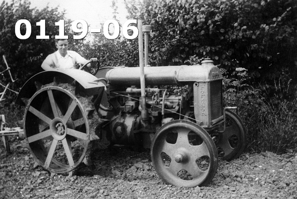 Mr Neville Willis with Fordson tractor at Nightingales Farm.