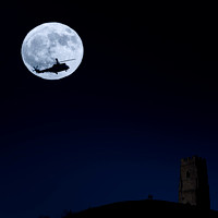 Full moon at Glastonbury Tor