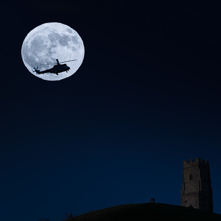 Full moon at Glastonbury Tor